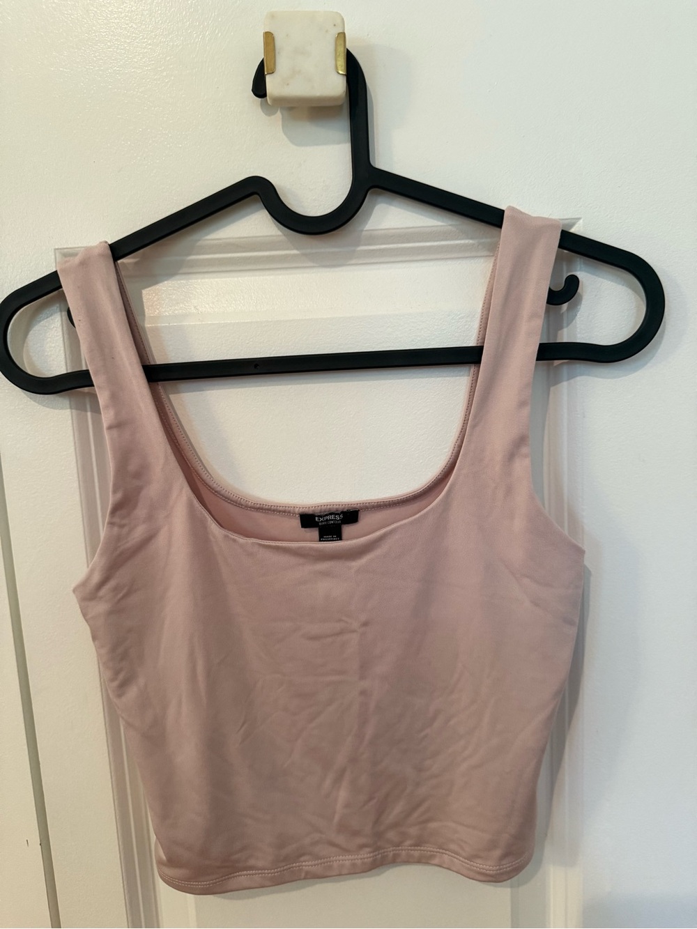 Express Dusty Rose Cropped Scoop Tank